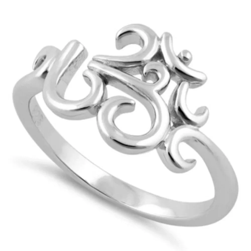925 STERLING SILVER Om Symbol Ring - Picture 13 of 16